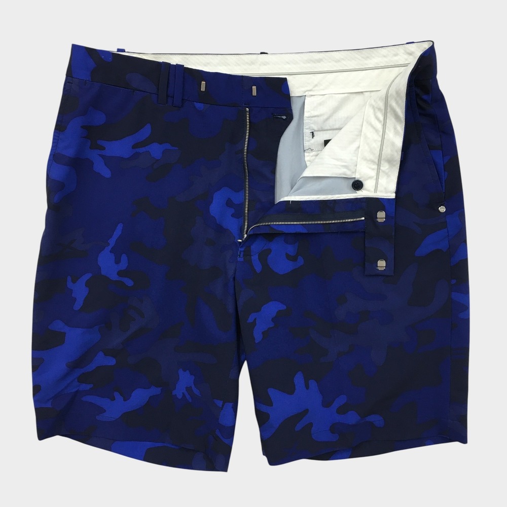 RLX Ralph Lauren Mens Blue Camo Golf Shorts Performance Stretch Size 36